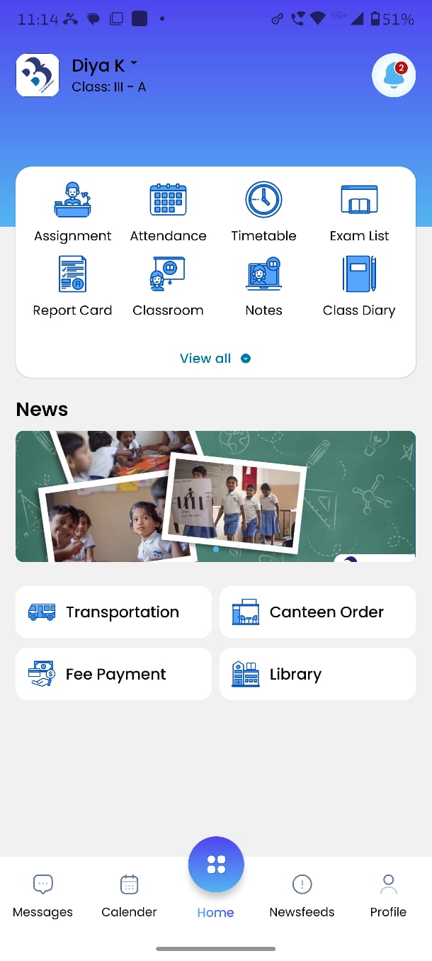 EdFlowX mobile app home screen